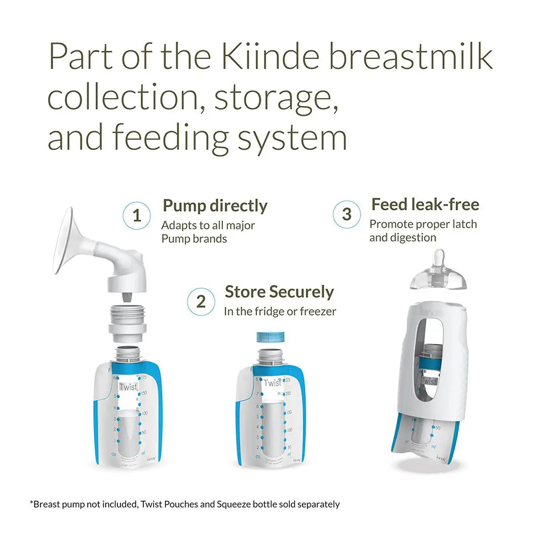 Kiinde Twist - Squeeze Natural Feeding Bottle with Nipples, 2 Pieces Kiinde