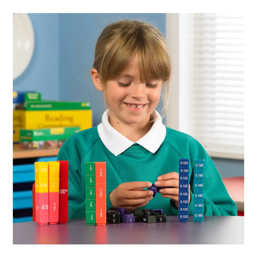 Learning Resources - Fraction Tower Fraction Cubes Learning Resources