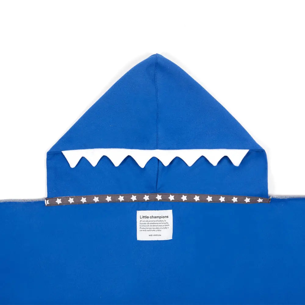 Little Champions Autonomy Hooded Towel Shark Dark Blue Little Champions