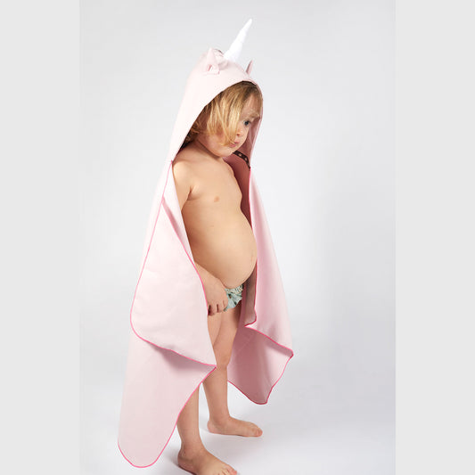 منشفة بغطاء للرأس من ليتل شامبرونز لون زهري فاتح