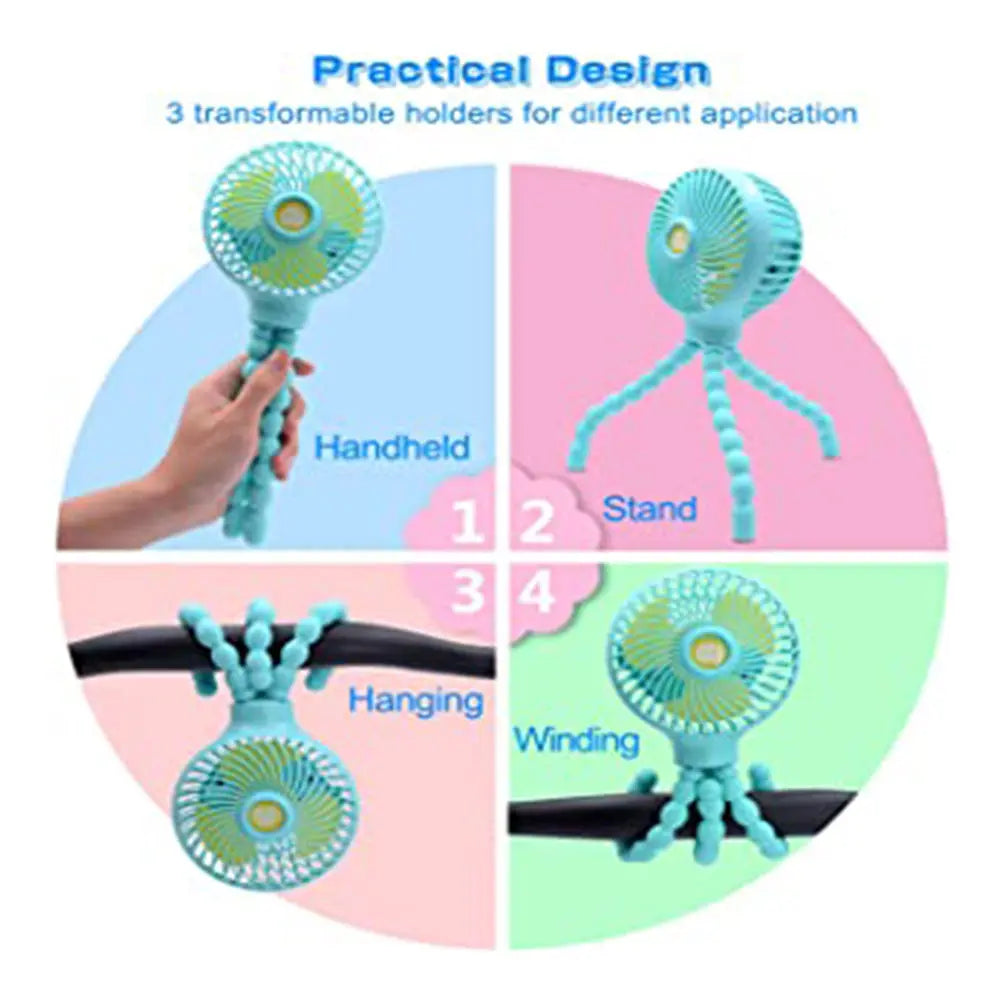 Mamas First Mini Fan Flexible Tripod - Blue Mama's First