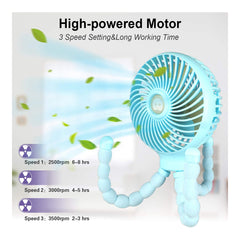 Mamas First Mini Fan Flexible Tripod - Blue