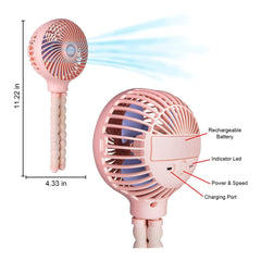 Mamas First Mini Fan Flexible Tripod - Pink