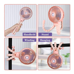 Mamas First Mini Fan Flexible Tripod - Pink