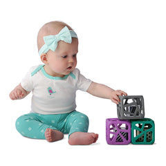 Malarkey Kids Chew Cube Easy Grip Teether Rattle - Purple Malarkey Kids