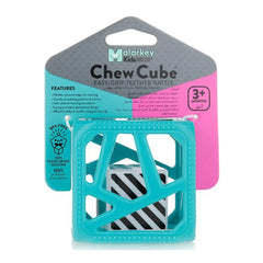 Malarkey Kids Chew Cube Easy Grip Teether Rattle - Turquoise Malarkey Kids