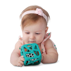 Malarkey Kids Chew Cube Easy Grip Teether Rattle - Turquoise