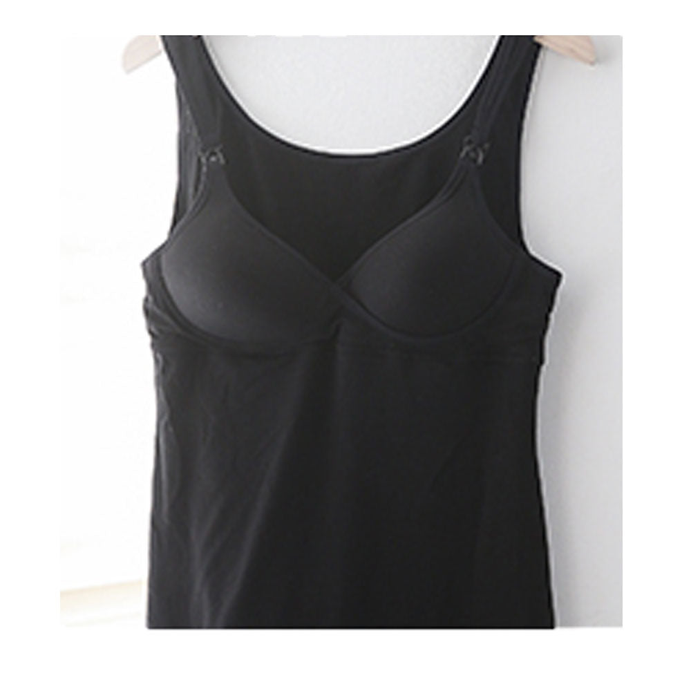 Mom's Day Maternity Camisole Padded Bra Tencel Fiber - Black Mom's Day