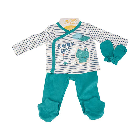 Maymio Baby Bodysuit Set of 4 - Green Tongs Baby