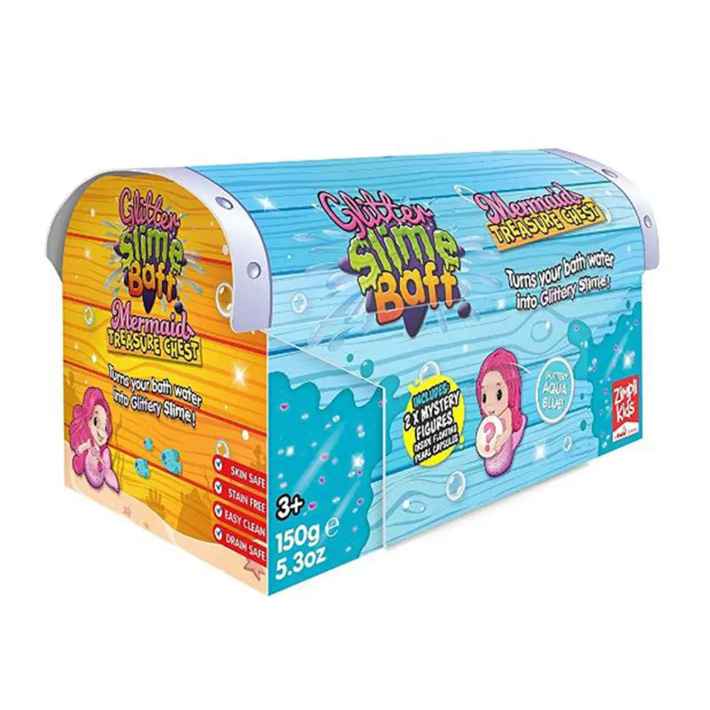 Zimpli Kids Glitter Slime Baff - Mermaid Treasure Chest - Aqua Blue Zimpli Kids