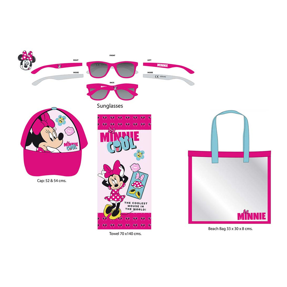 Minnie Mouse Beach Set-Bag,Towel,Caps & Sunglasses Minnie Mouse