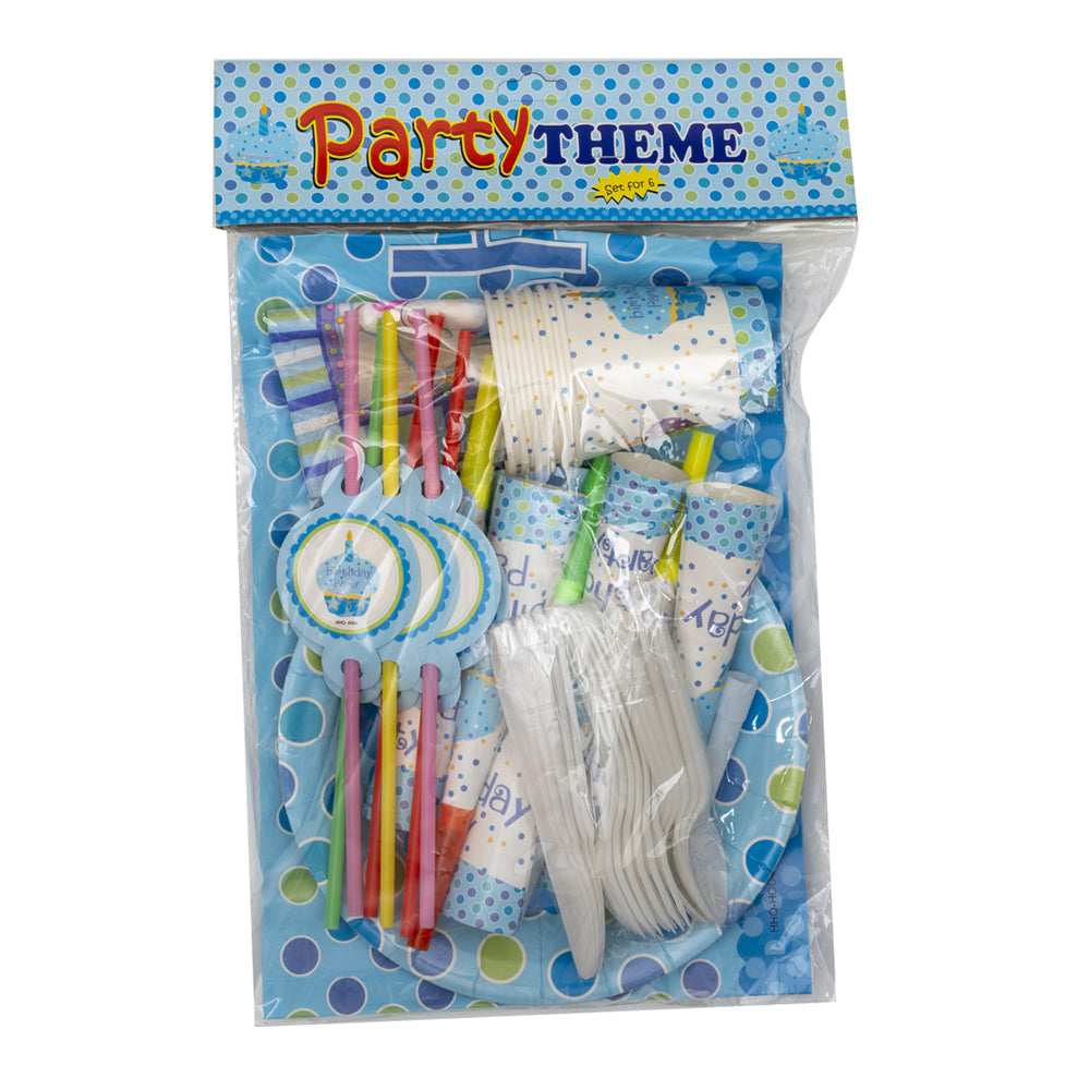 Party Theme Essentials - Set Of 6 - Blue Generic Brand