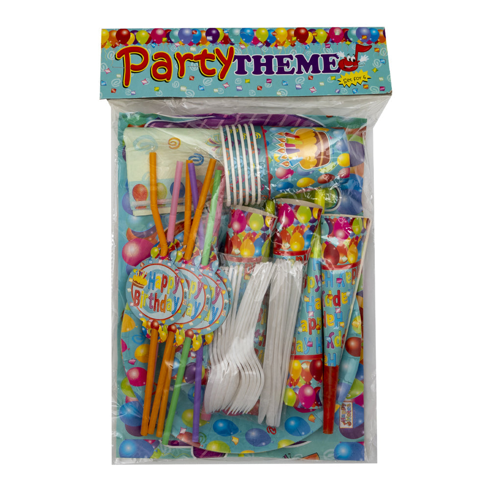 Party Theme Essentials - Set Of 6 - Blue - Mix Party Generic Brand