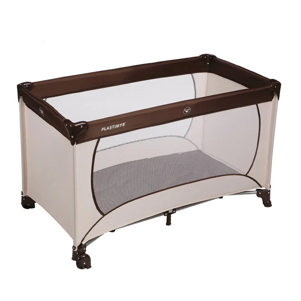 Plastimyr Joy Travel Cot - Brown Plastimyr