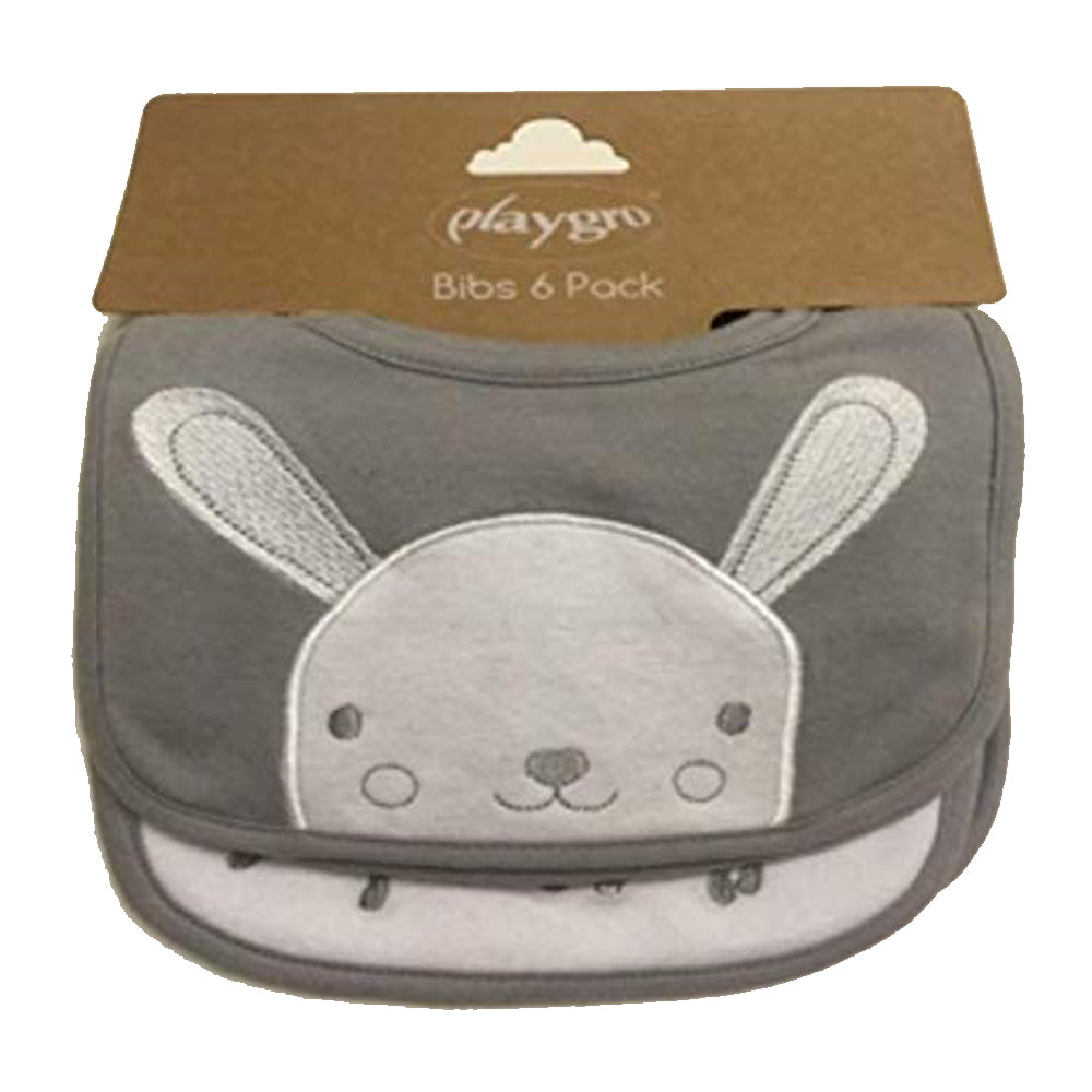 Playgro Bunny Bibs - Grey Playgro
