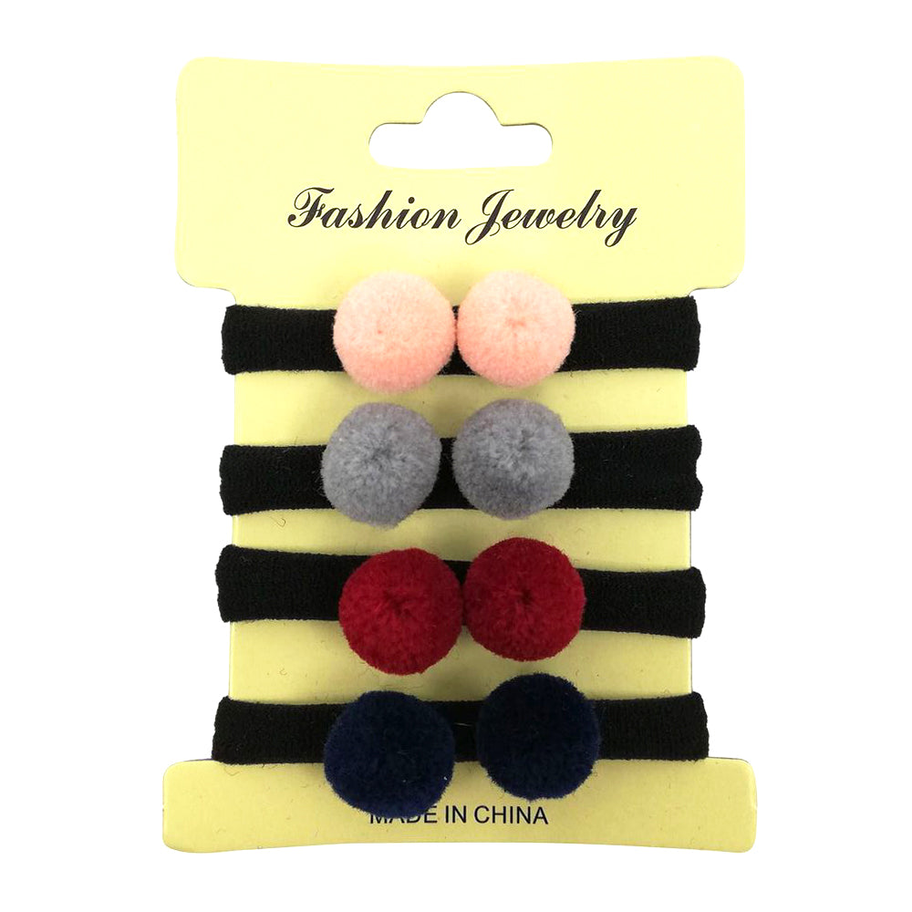Kids Girls Elastic Hair Band, Double Pom Pom Balls Hair Tie Generic Brand