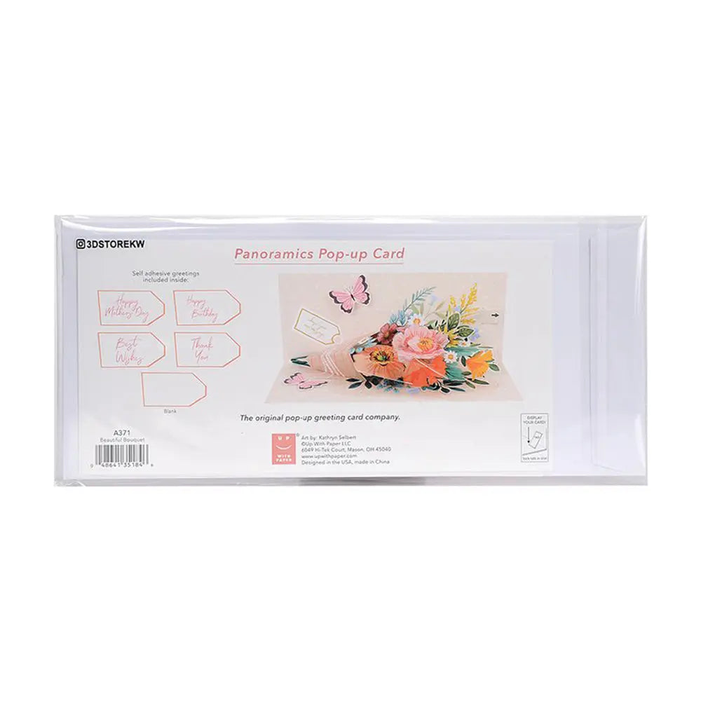 Pop Up 3D Birthday Card Beautiful Bouquet Up With Paper