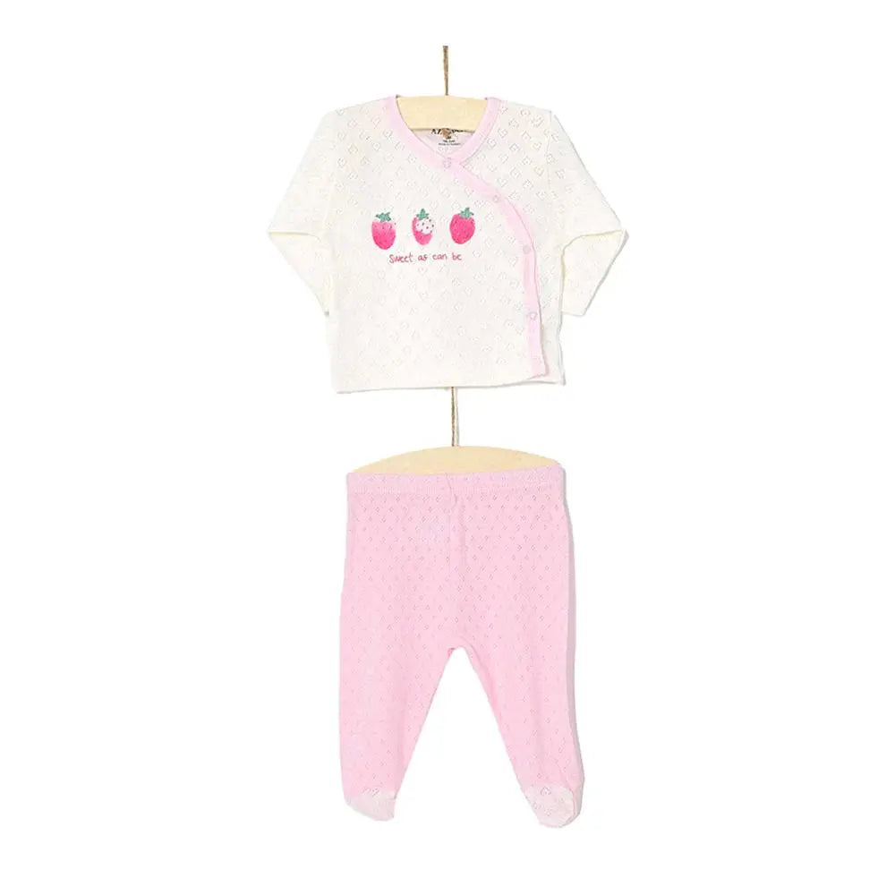 Aziz Bebe Baby Double Set strawberry print - Pink Aziz Bebe