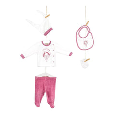Aziz Bebe Hospital Exit Set - 5 Pieces - Pink & White Aziz Bebe