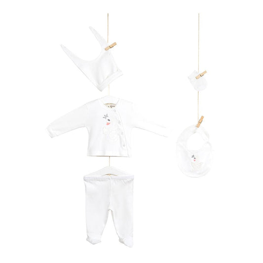 Aziz Bebe Hospital Exit Set - 5 Pieces - White