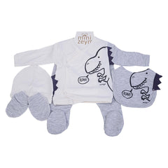 Minizeyn Hospital Exit Set of 5 - Dino Design - White- (0 to 3 months) Minizeyn