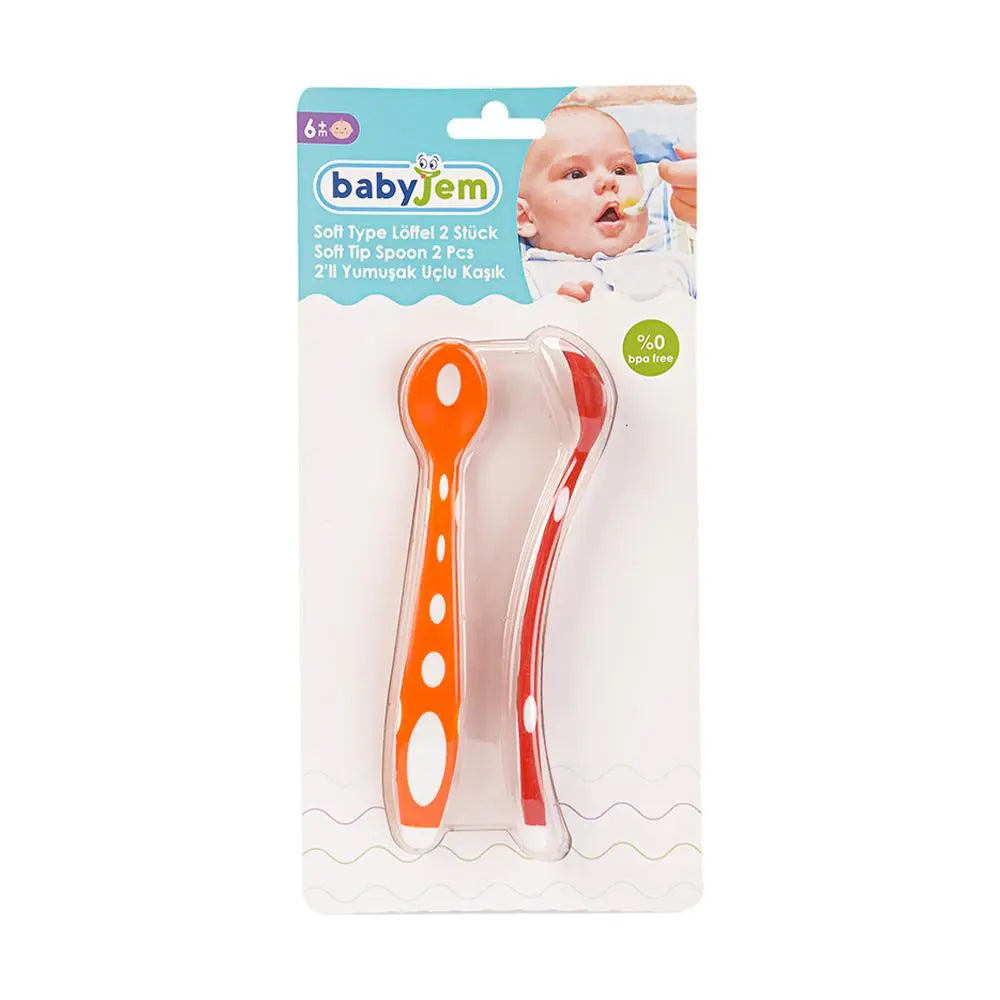 Baby Jem Soft Tip Spoon Red & Violet - Pack of 2 Baby Jem