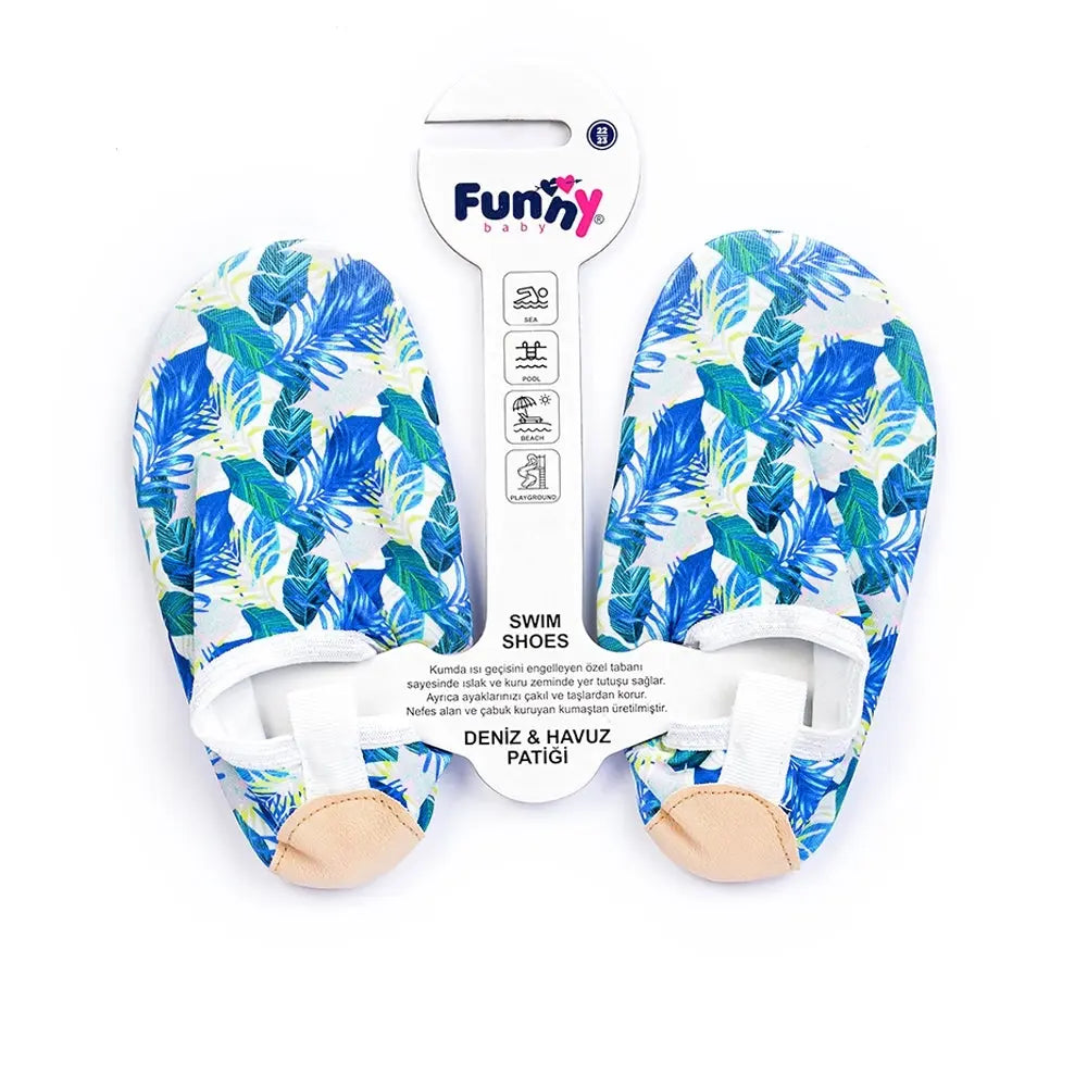 Funny Water Shoes - Blue leaves Funny
