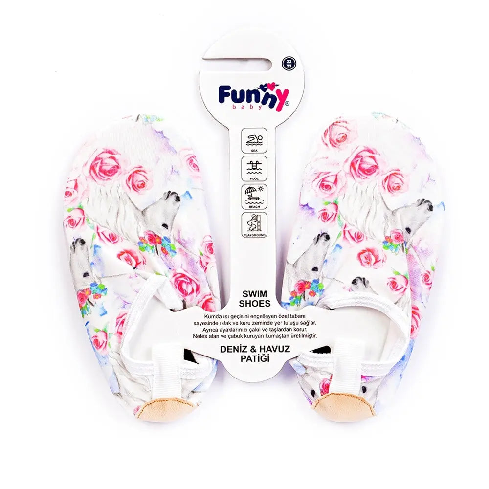Funny Water Shoes - White Floral Funny