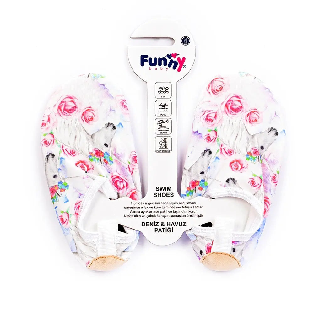 Funny Water Shoes - White Floral Funny