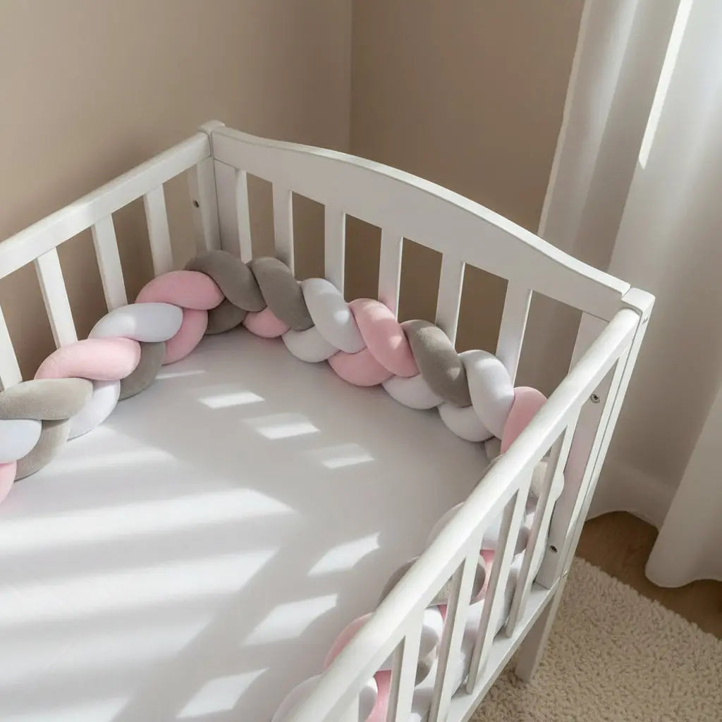 Plastimyr Braided Baby Crib Bumper - Pink Plastimyr