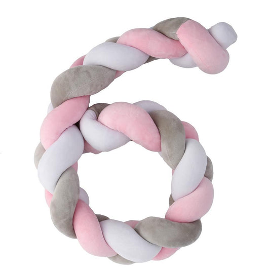 Plastimyr Braided Baby Crib Bumper - Pink