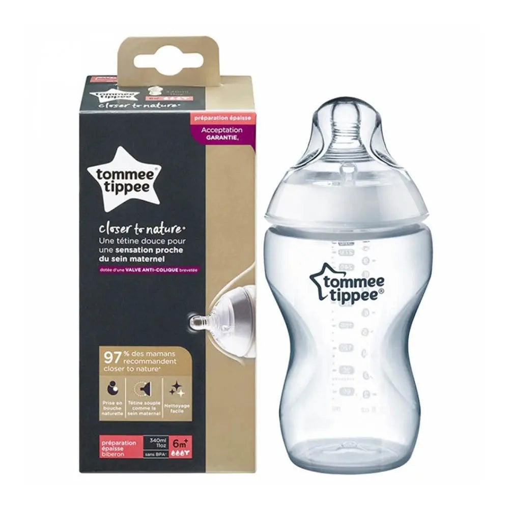 Tommee Tippee Closer to Nature Feeding Bottle Thick (Y) Nipple - (340ml), (Age:6 Months+) Tommee Tippee