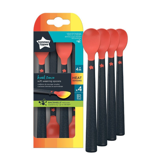 Tommee Tippee Heat Sense Soft Weaning Spoon - Pack of 4