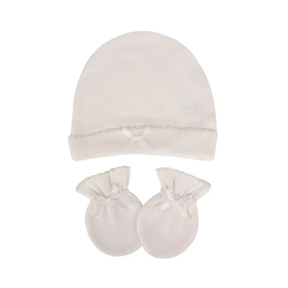 Sevi Bebe Baby Mittens and Hat Set - Ecru Sevi Bebe