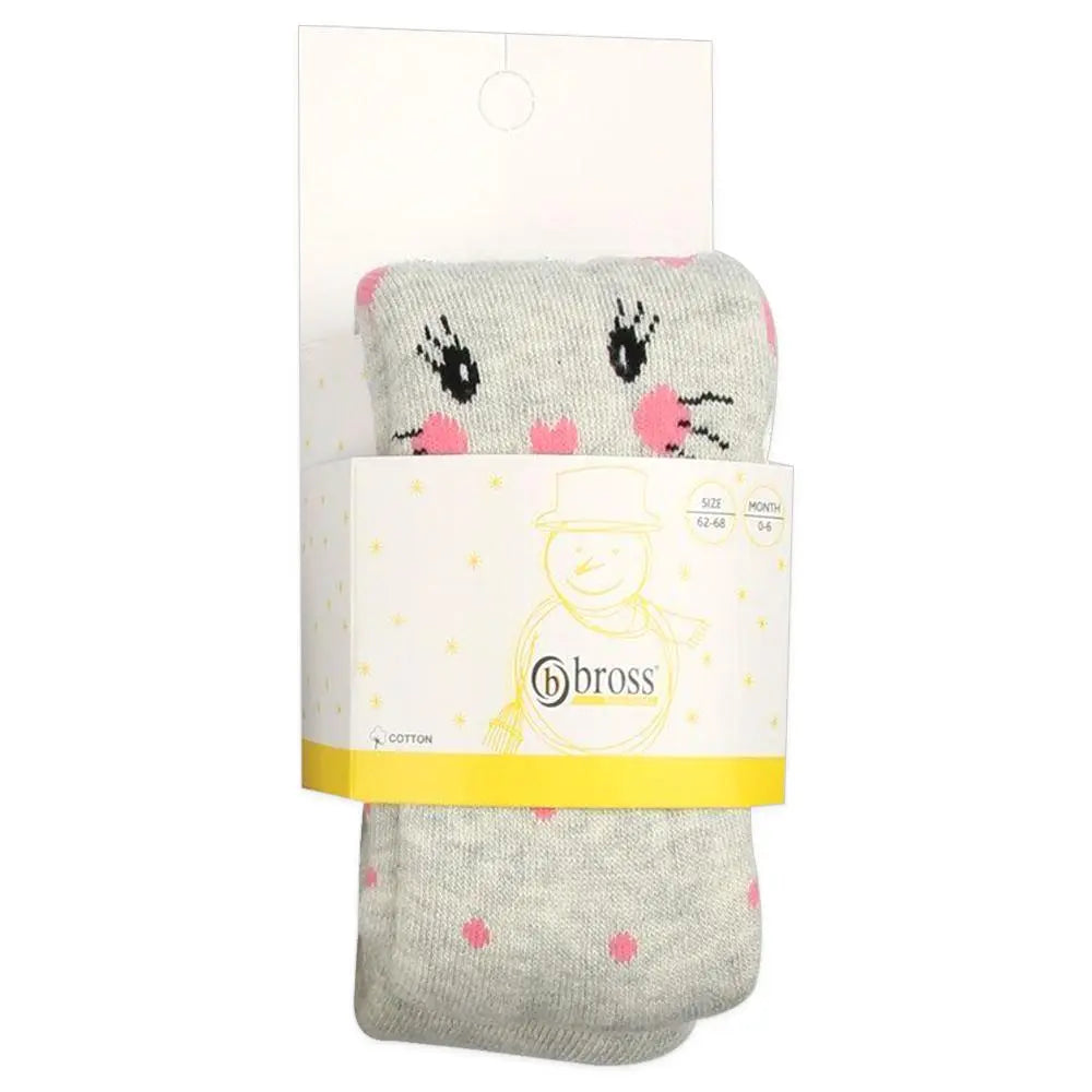 Bross Baby Socks Adorable Cat Grey Tights - 1 Pair, 0-6 months Bross Socks