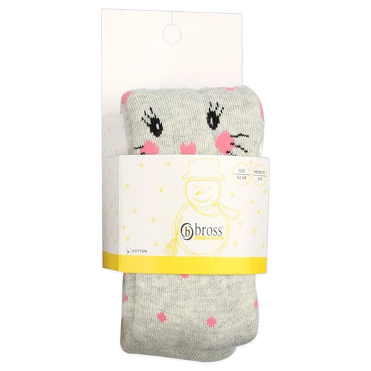 جوارب أطفال Bross Baby Adorable Cat Grey Tights - زوج واحد ، 0-6 أشهر