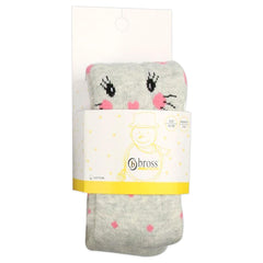 جوارب أطفال Bross Baby Adorable Cat Grey Tights - زوج واحد ، 0-6 أشهر