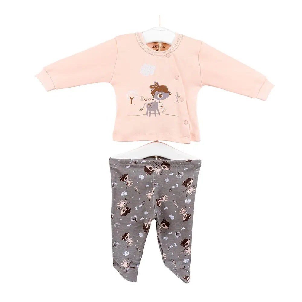 Aziz Bebe Baby Double Set - Salmon Aziz Bebe