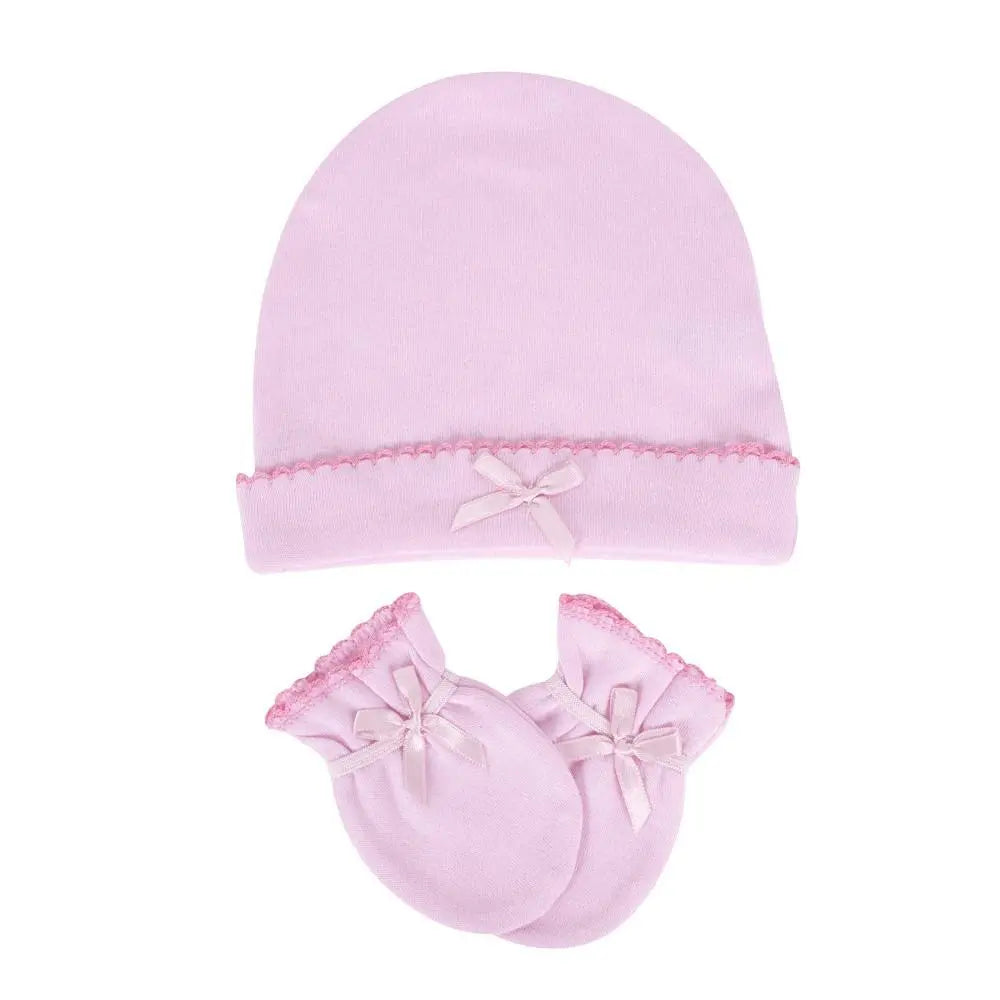 Sevi Bebe Baby Mittens and Hat Set, Pink Sevi Bebe