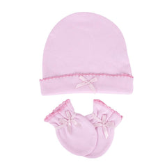 Sevi Bebe Baby Mittens and Hat Set, Pink Sevi Bebe