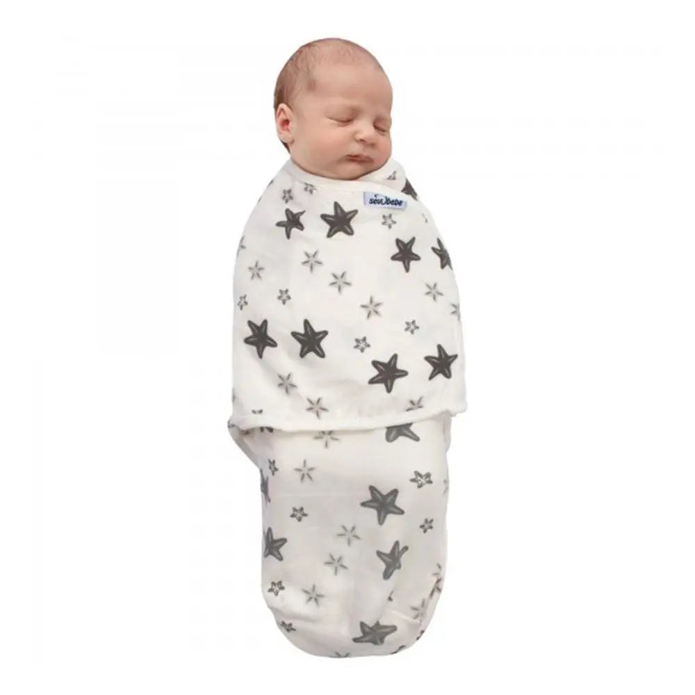 Sevi Bebe Organic Muslin Baby Swaddle - Grey Star Sevi Bebe
