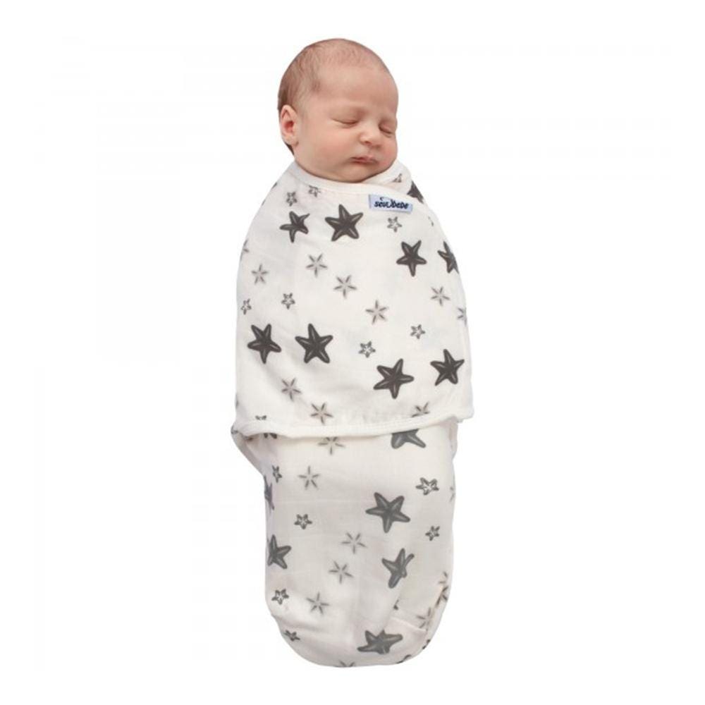 Sevi Bebe Organic Muslin Baby Swaddle - Grey Star Sevi Bebe