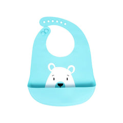 Sevi Bebe Silicone Baby Bear bib - Blue