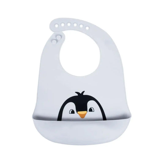 Sevi Bebe Silicone Baby Bib Penguin - Grey Sevi Bebe