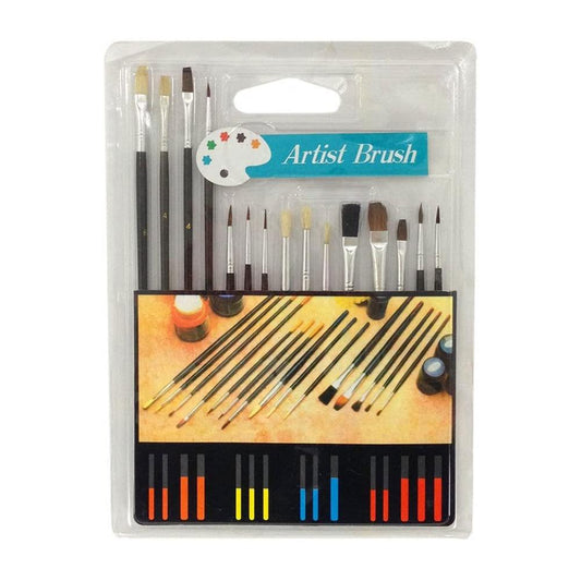 Artist brush black, set of 15