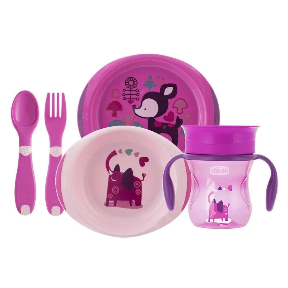 Chicco Weaning Set Pink, 12 months Chicco
