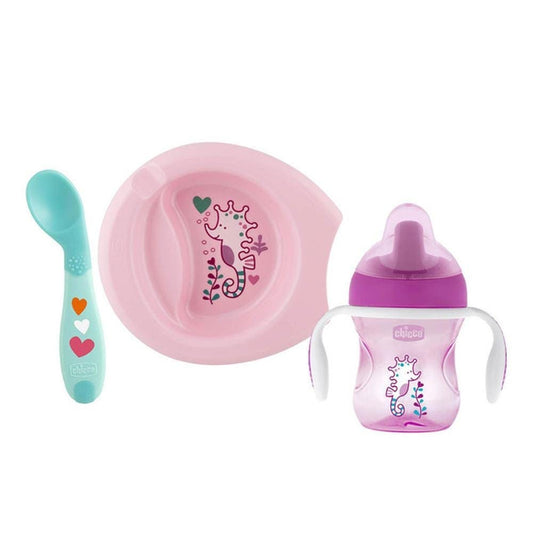 Chicco Weaning Set Pink, 6 months+