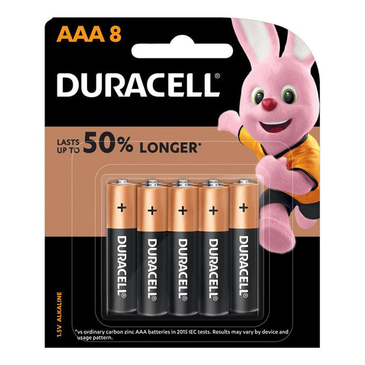 Duracell AAA Battery Monet 50% Longer Power - 8 pieces