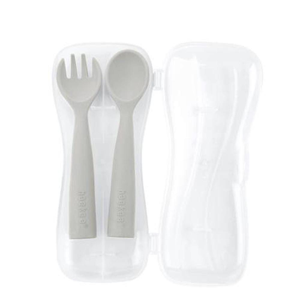 Haakaa Bendy Silicone Cutlery Set - Suva Grey Haakaa