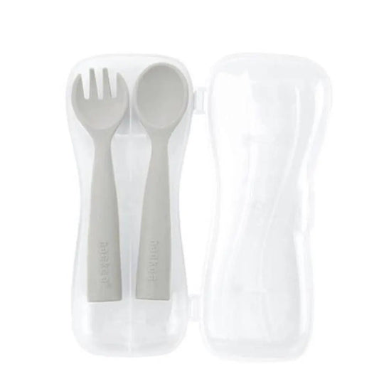Haakaa Bendy Silicone Cutlery Set - Suva Grey Haakaa